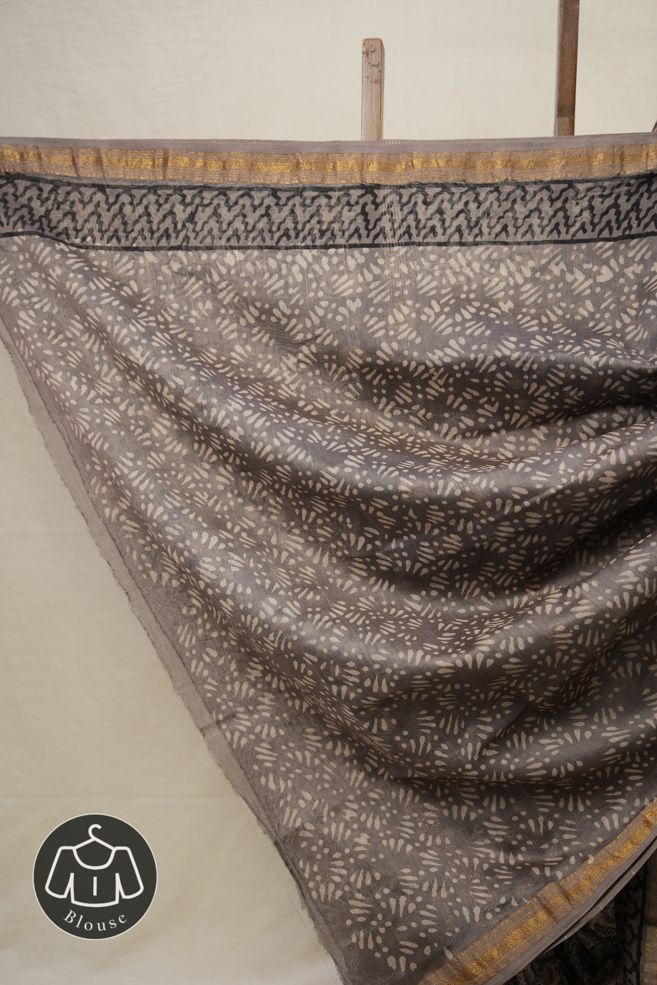 Kashish Black HBP Cotton Silk Saree With Maheshwari Border - SRKBCSS1340