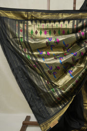 Black Silk Paithani Saree - SRBSPS770