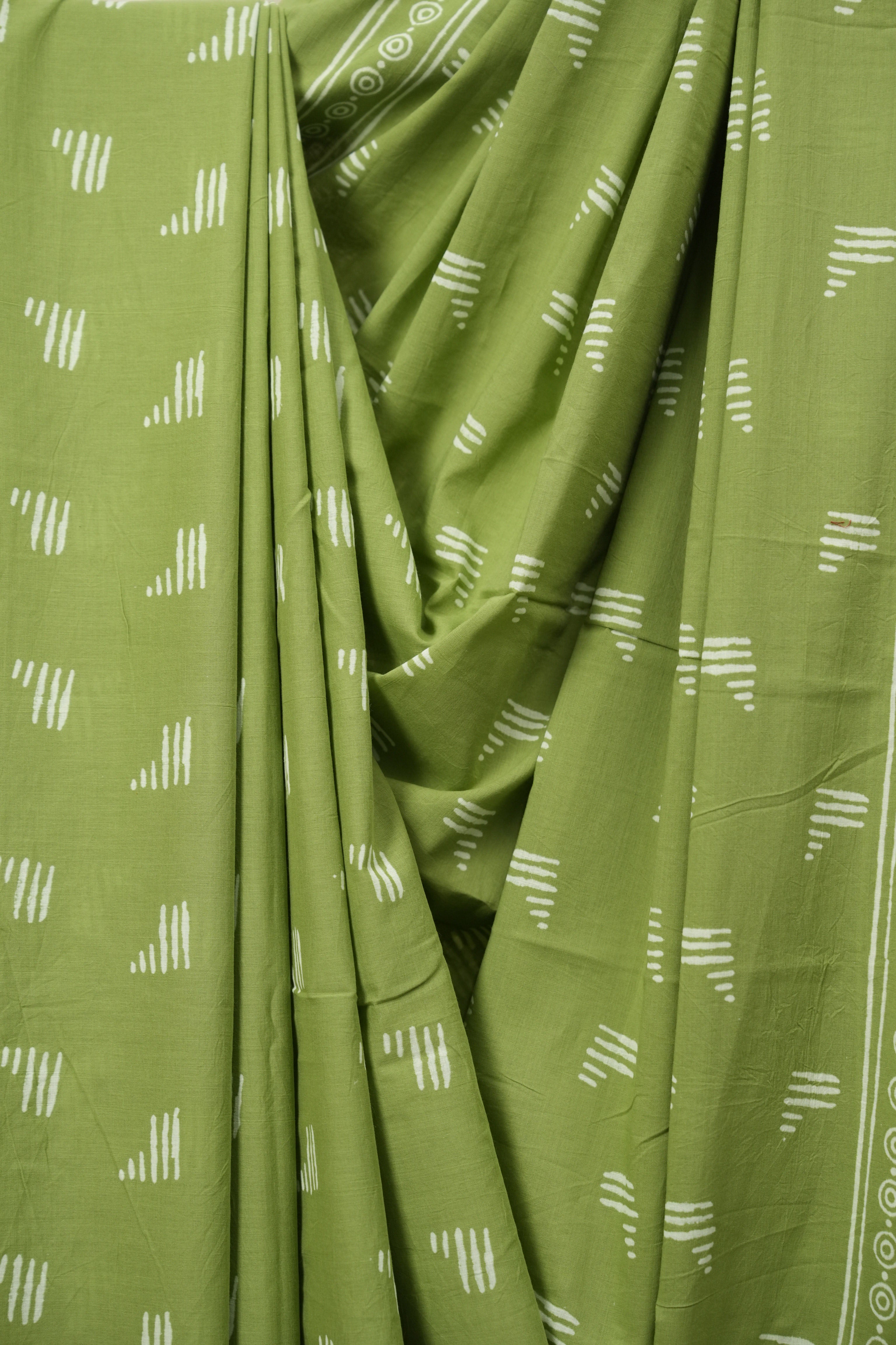 Green HBP Cotton Saree - SRGCS3547