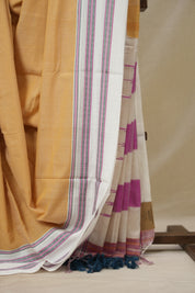 Peach Cotton IIkal Saree With Gayatri Border - SRPCIS900