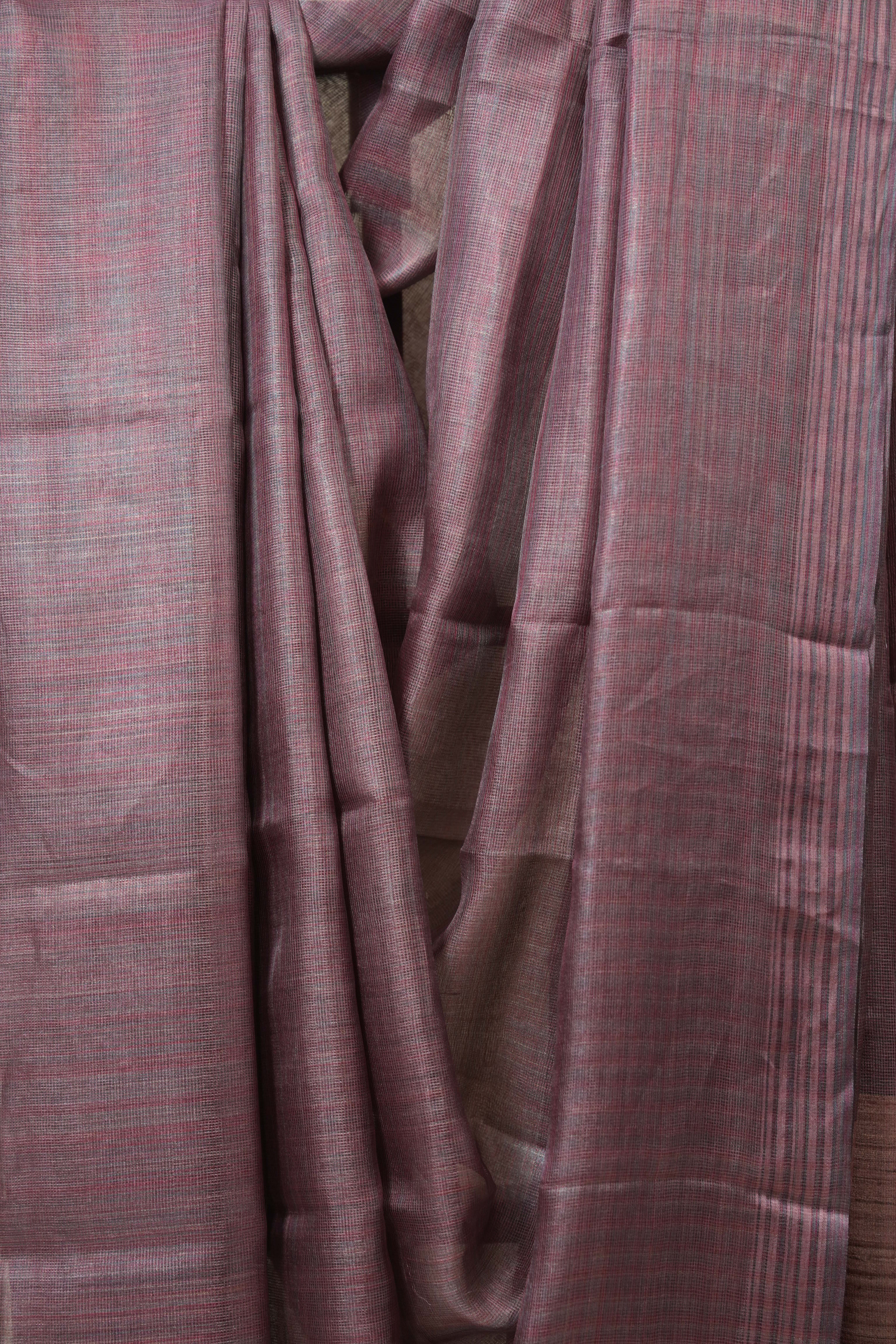 Pink Tussar Silk Saree - SRPTSS1829