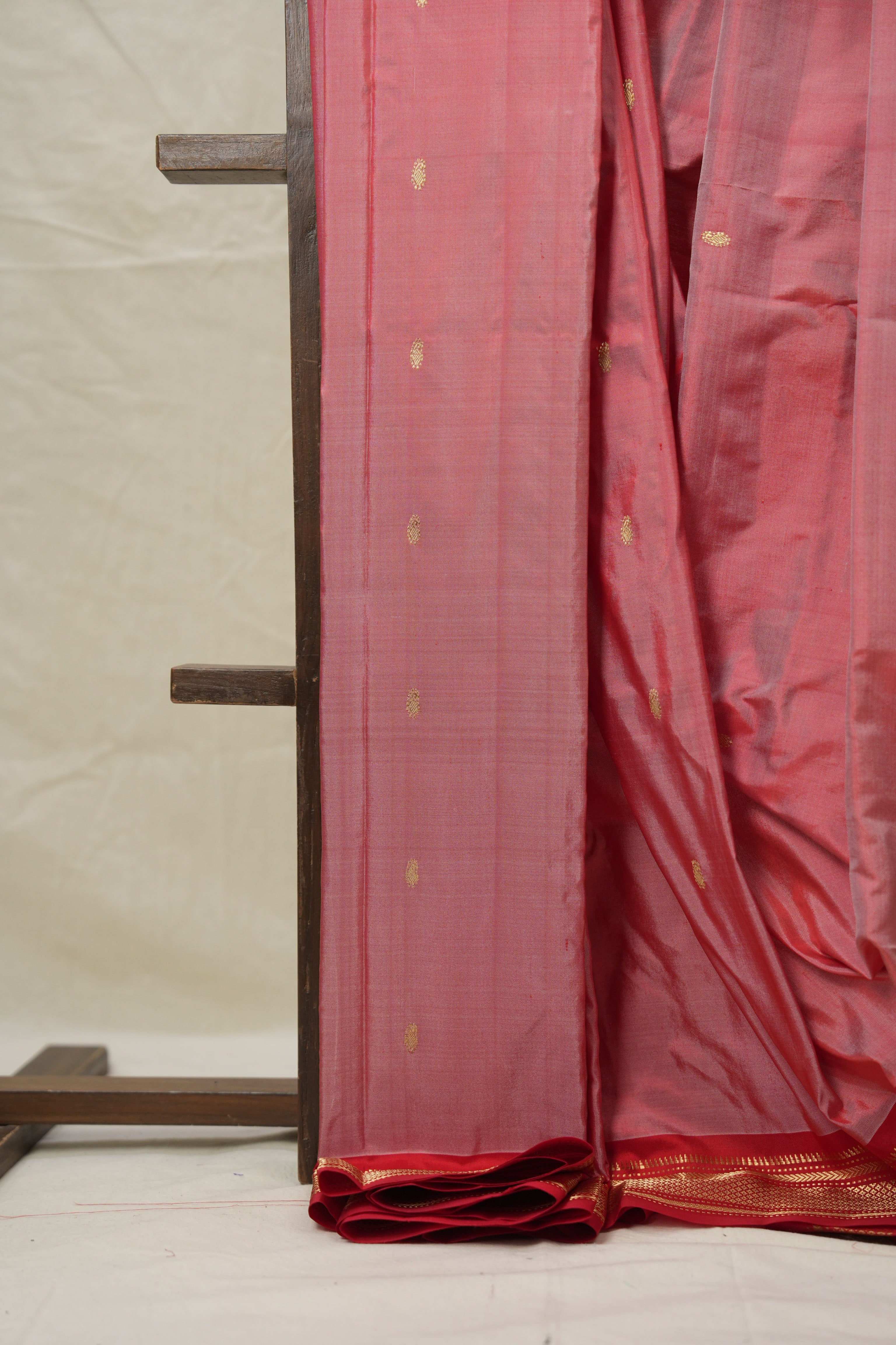 Two Tone Peach Pink Silk Paithani Saree - SRTTPPSPS771