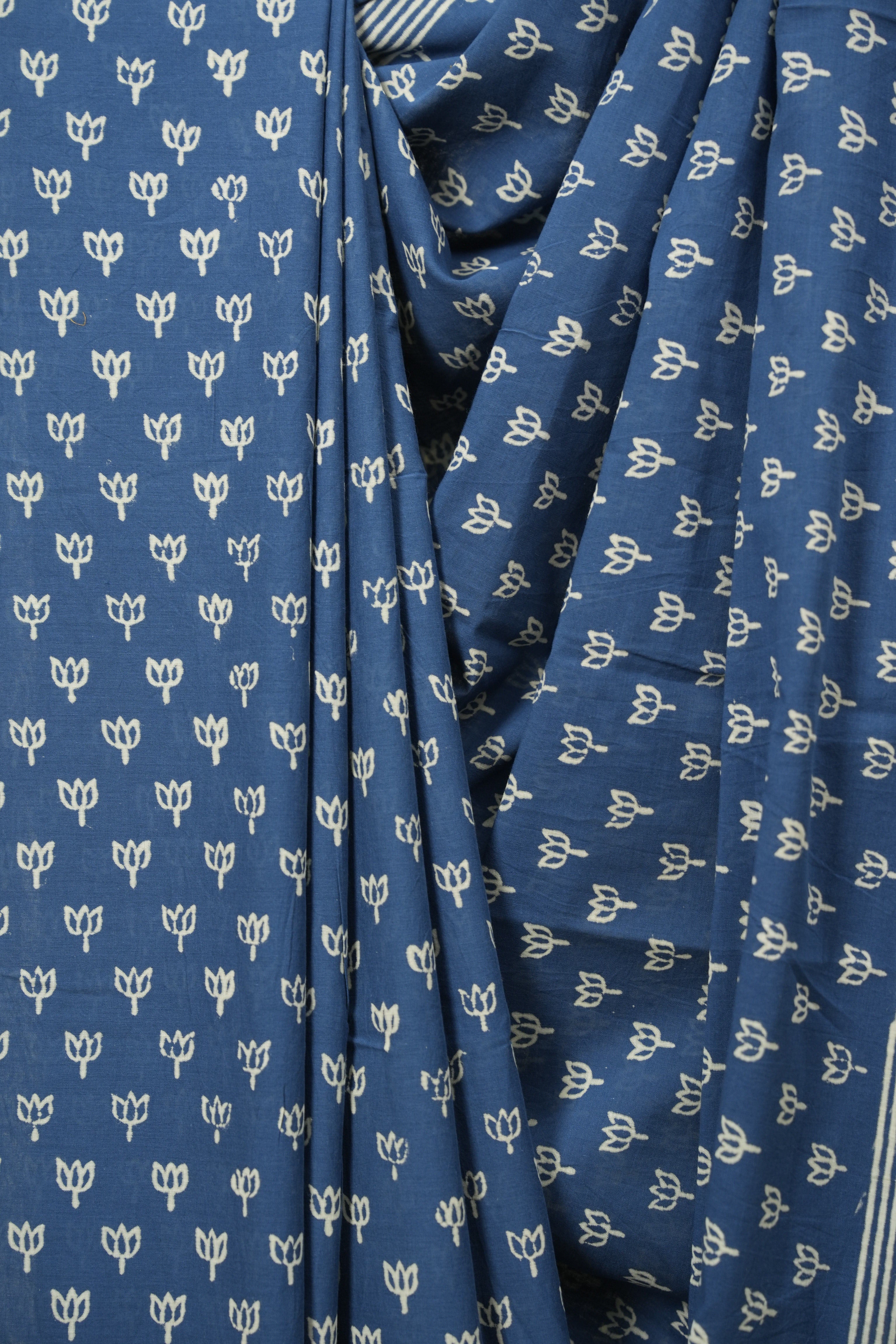 Blue HBP Cotton Saree - SRBCS3545