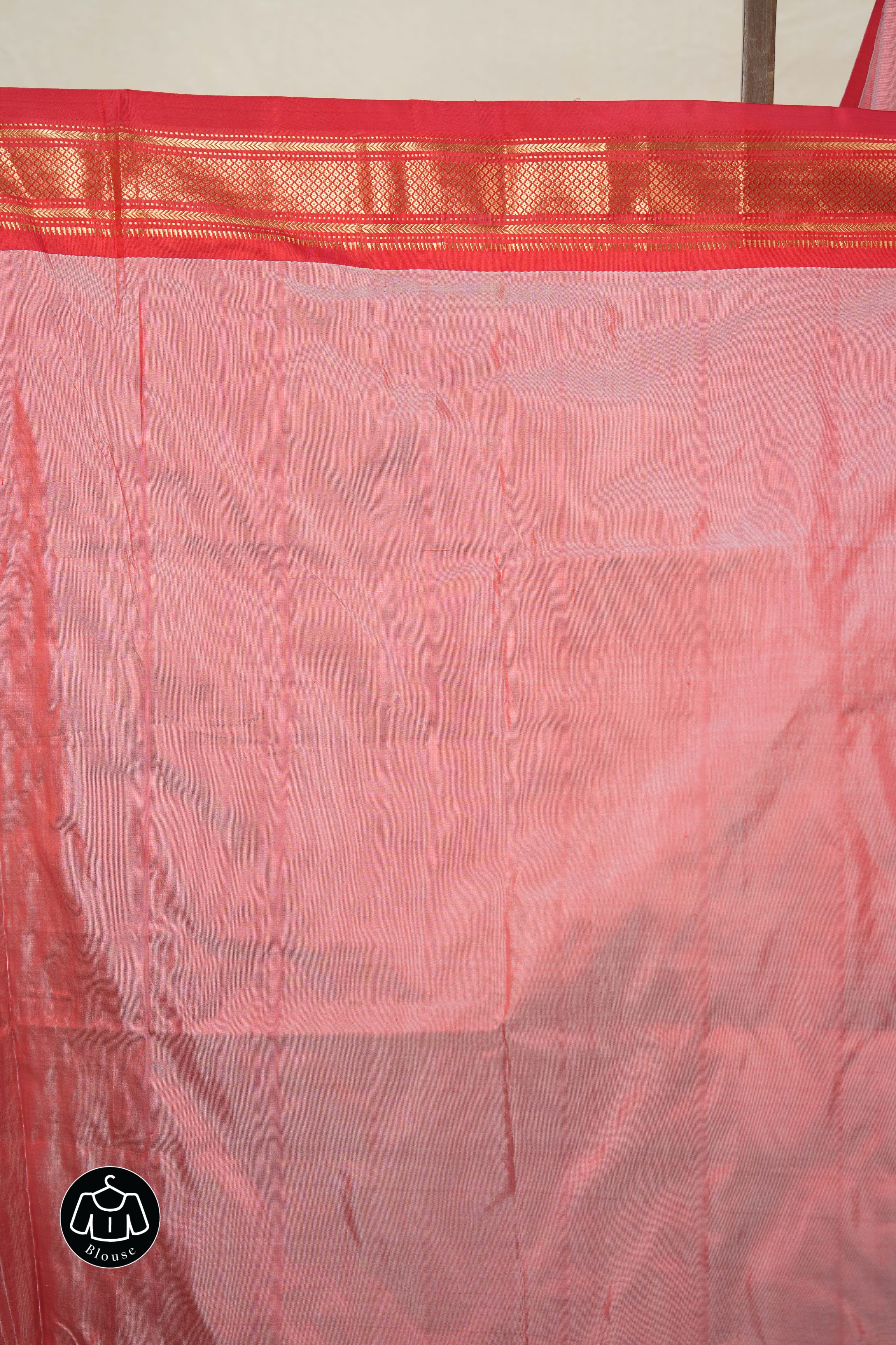 Two Tone Peach Pink Silk Paithani Saree - SRTTPPSPS771