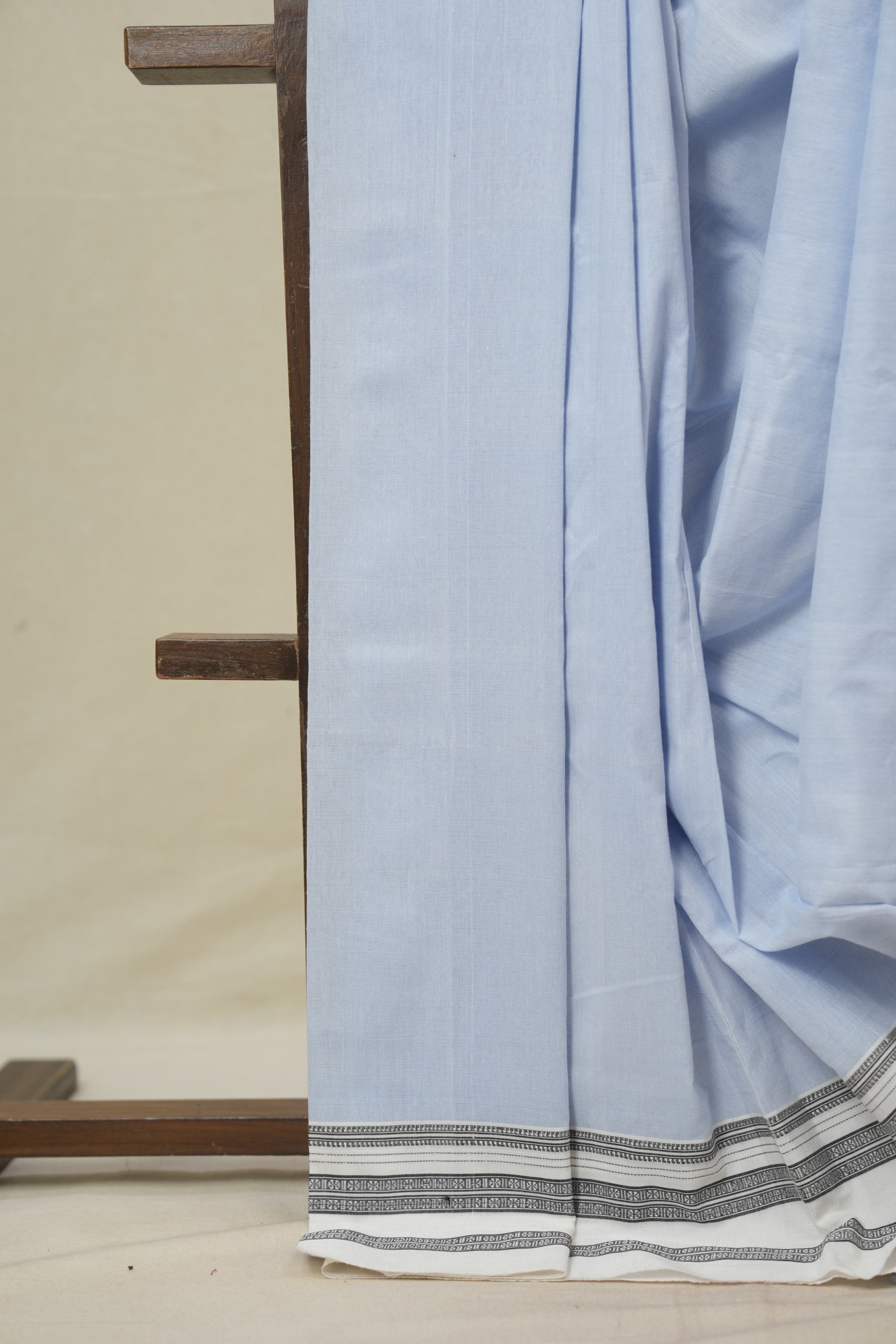 Light Blue Cotton IIkal Saree With Gayatri Border - SRLBCIS901