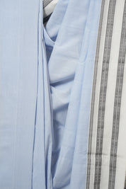 Light Blue Cotton IIkal Saree With Gayatri Border - SRLBCIS901