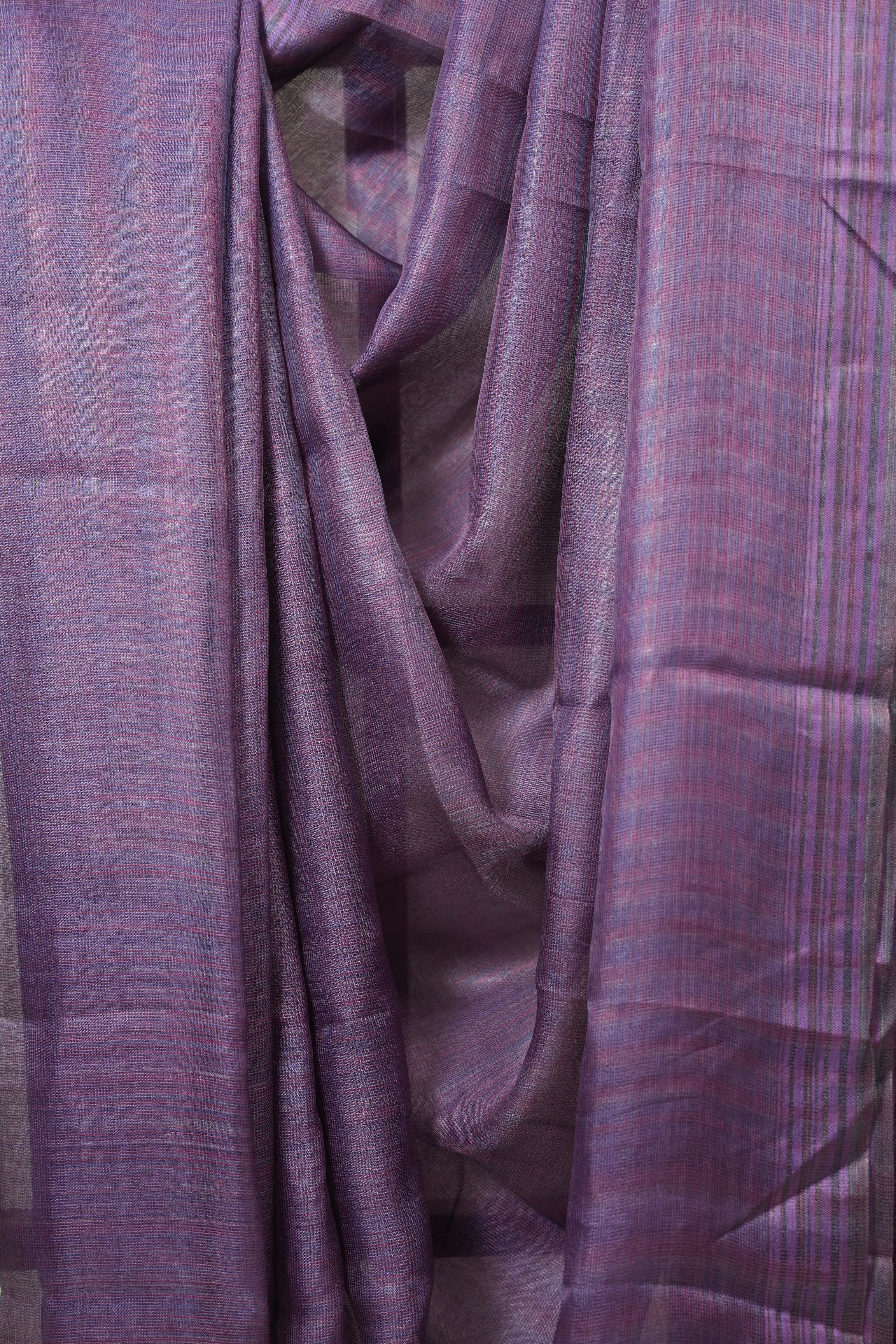 Purple Tussar Silk Saree - SRPTSS1826