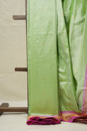 Mint Green Silk Paithani Saree - SRMGSPS768