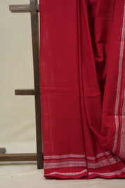 Red Cotton IIkal Saree With Gayatri Border - SRRCIS902