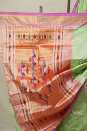 Mint Green Silk Paithani Saree - SRMGSPS768
