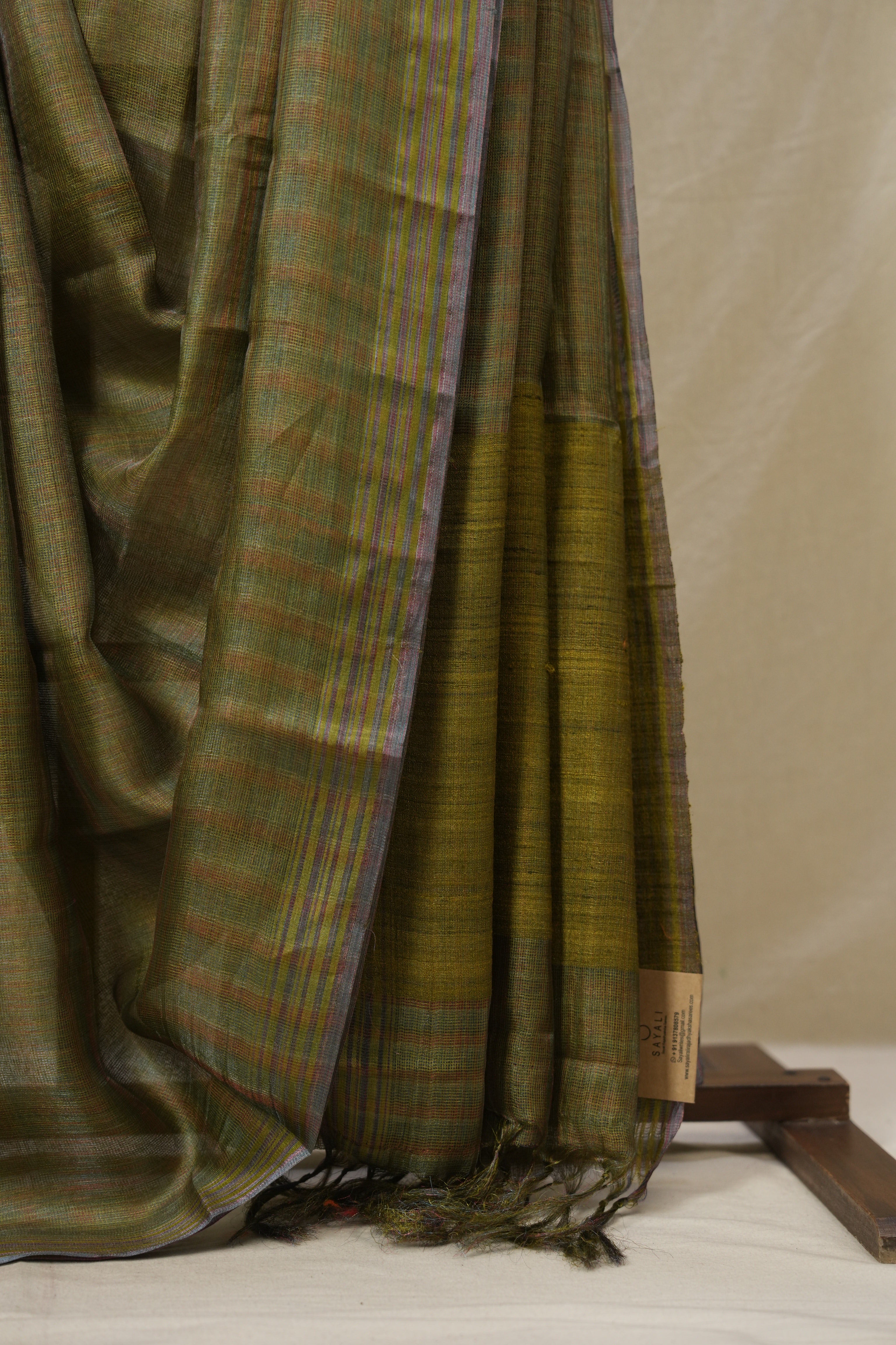 Green Tussar Silk Saree - SRGTSS1823