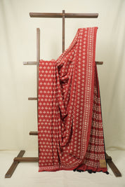 Red HBP Cotton Saree - SRRCS3557