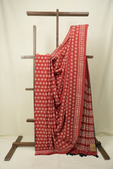 Red HBP Cotton Saree - SRRCS3557