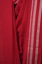 Red Cotton IIkal Saree With Gayatri Border - SRRCIS902