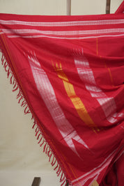 Red Cotton IIkal Saree With Gayatri Border - SRRCIS902
