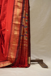 Red Silk Paithani Saree - SRRSPS718