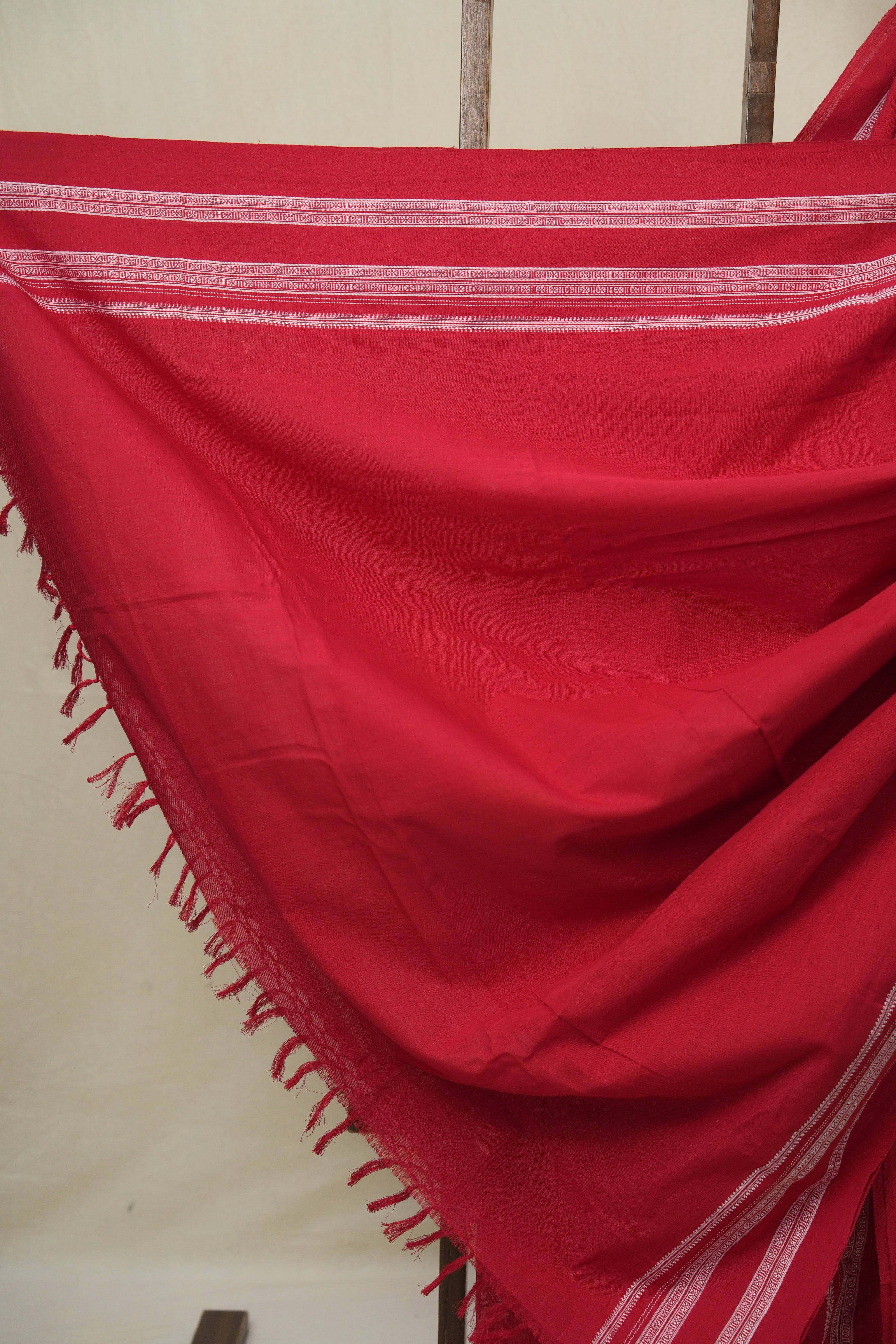 Red Cotton IIkal Saree With Gayatri Border - SRRCIS902