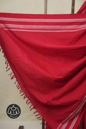 Red Cotton IIkal Saree With Gayatri Border - SRRCIS902