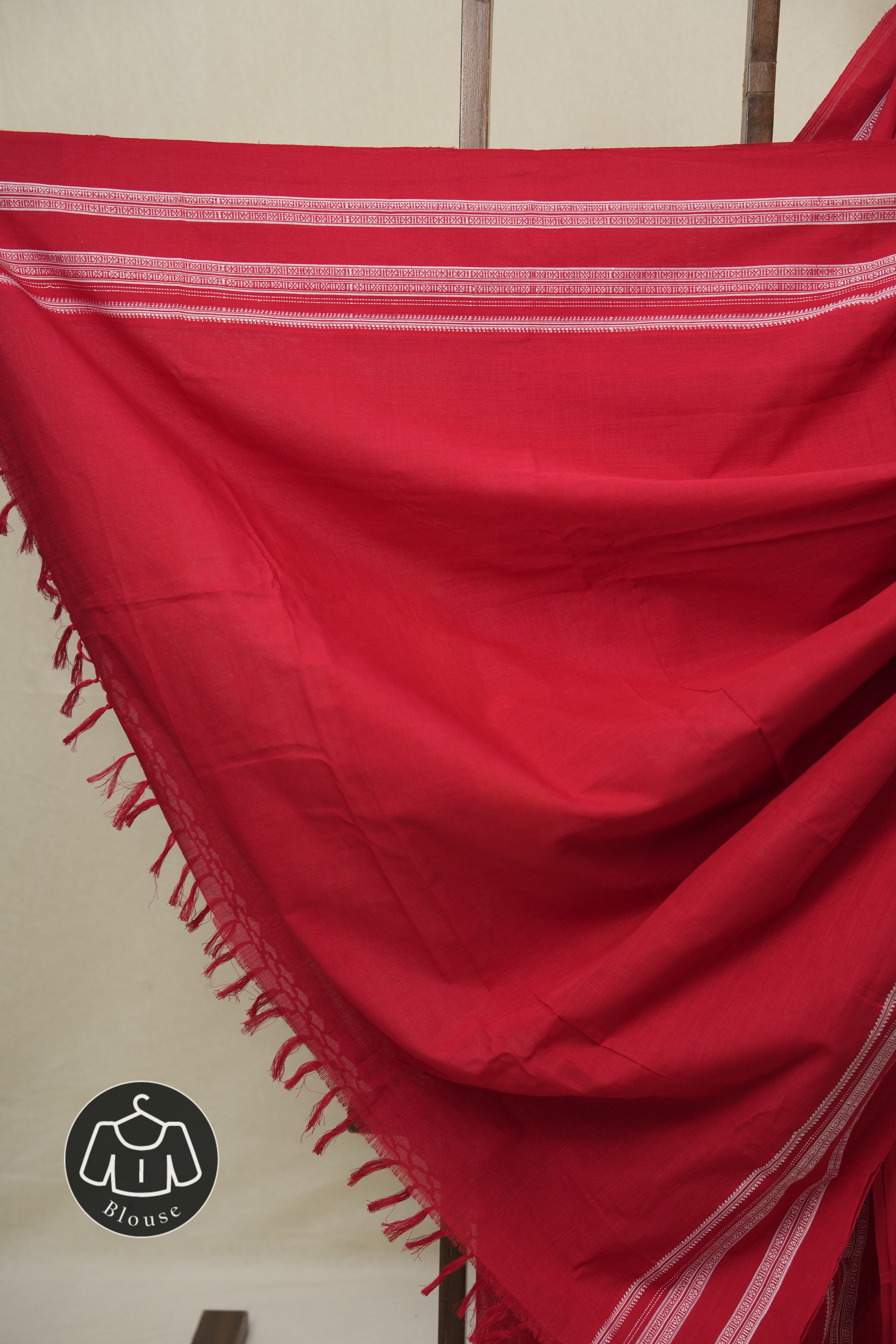 Red Cotton IIkal Saree With Gayatri Border - SRRCIS902