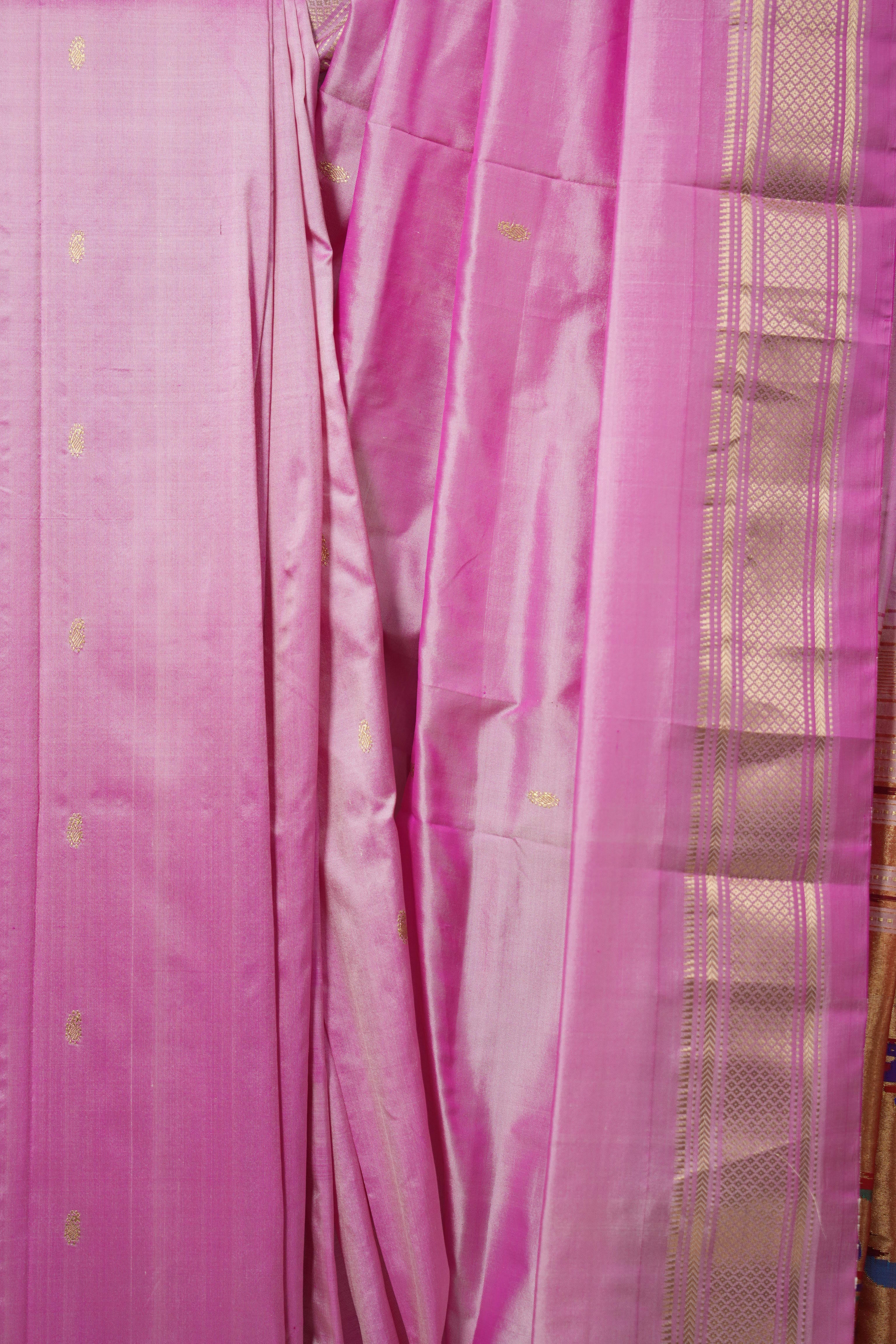 Two Tone Pink Silk Paithani Saree - SRTTPSPS769