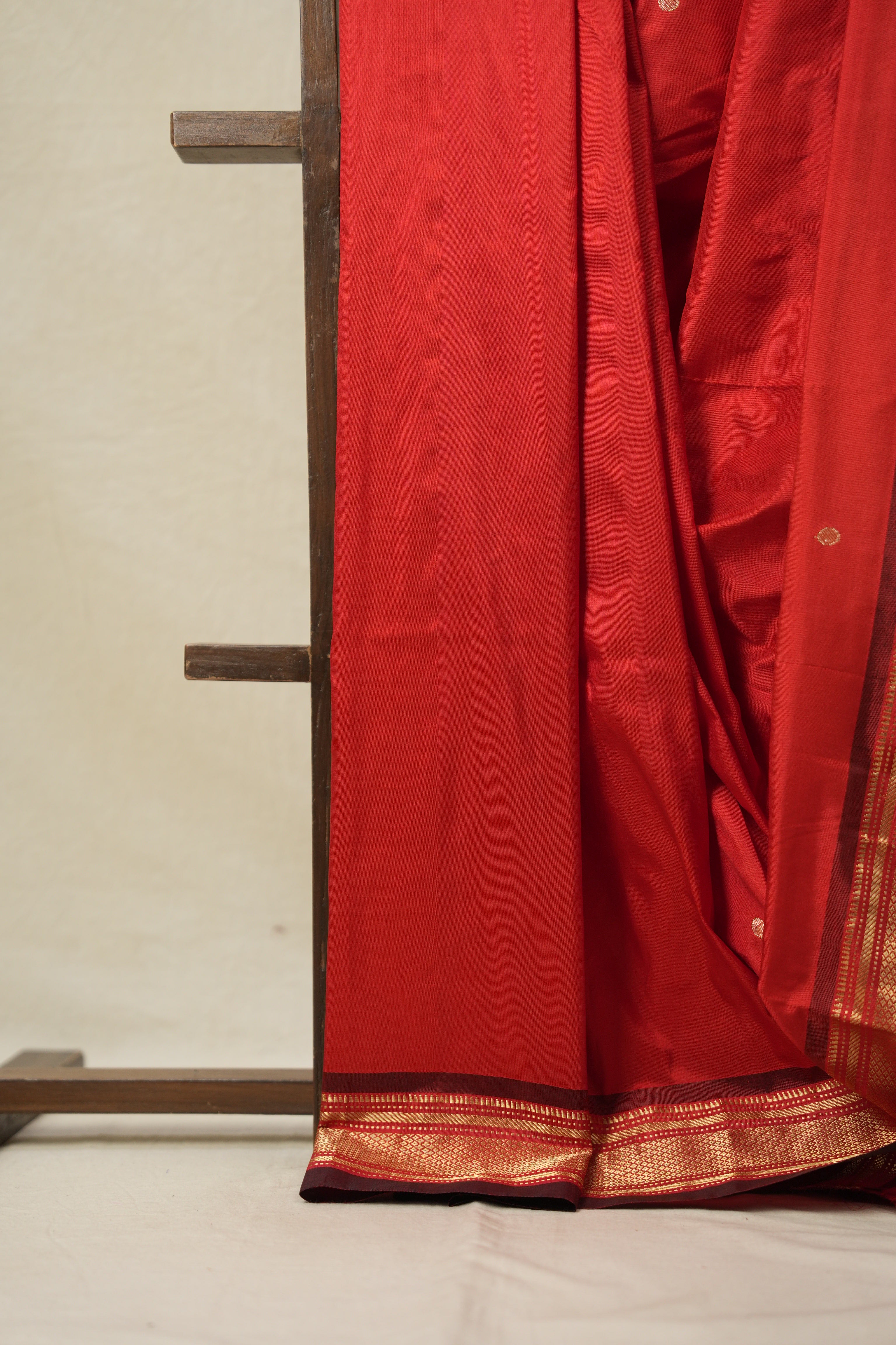 Red Silk Paithani Saree - SRRSPS718