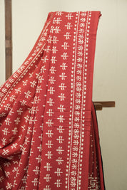 Red HBP Cotton Saree - SRRCS3557