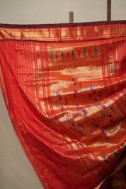Red Silk Paithani Saree - SRRSPS718