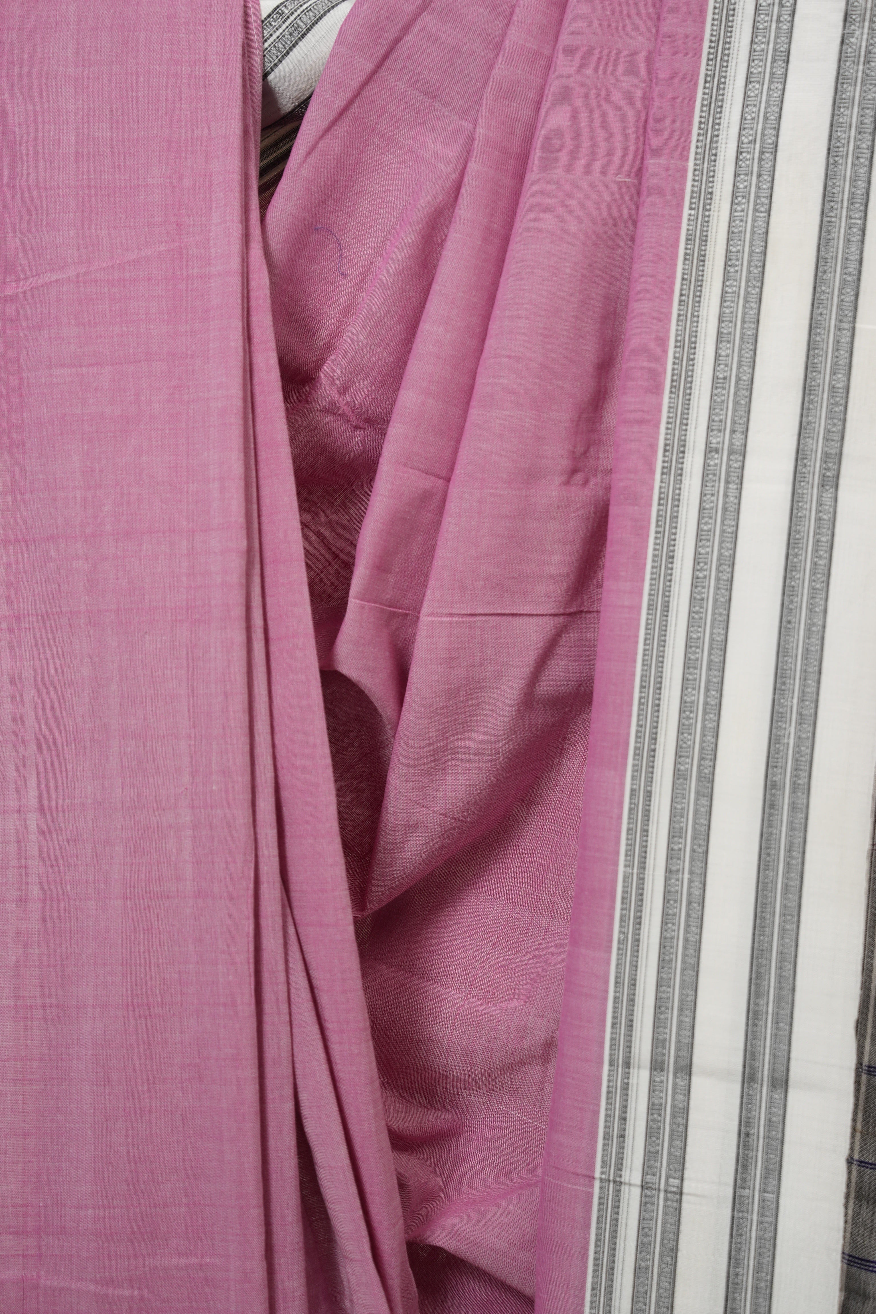Light Pink Cotton IIkal Saree With Gayatri Border - SRLPCIS903