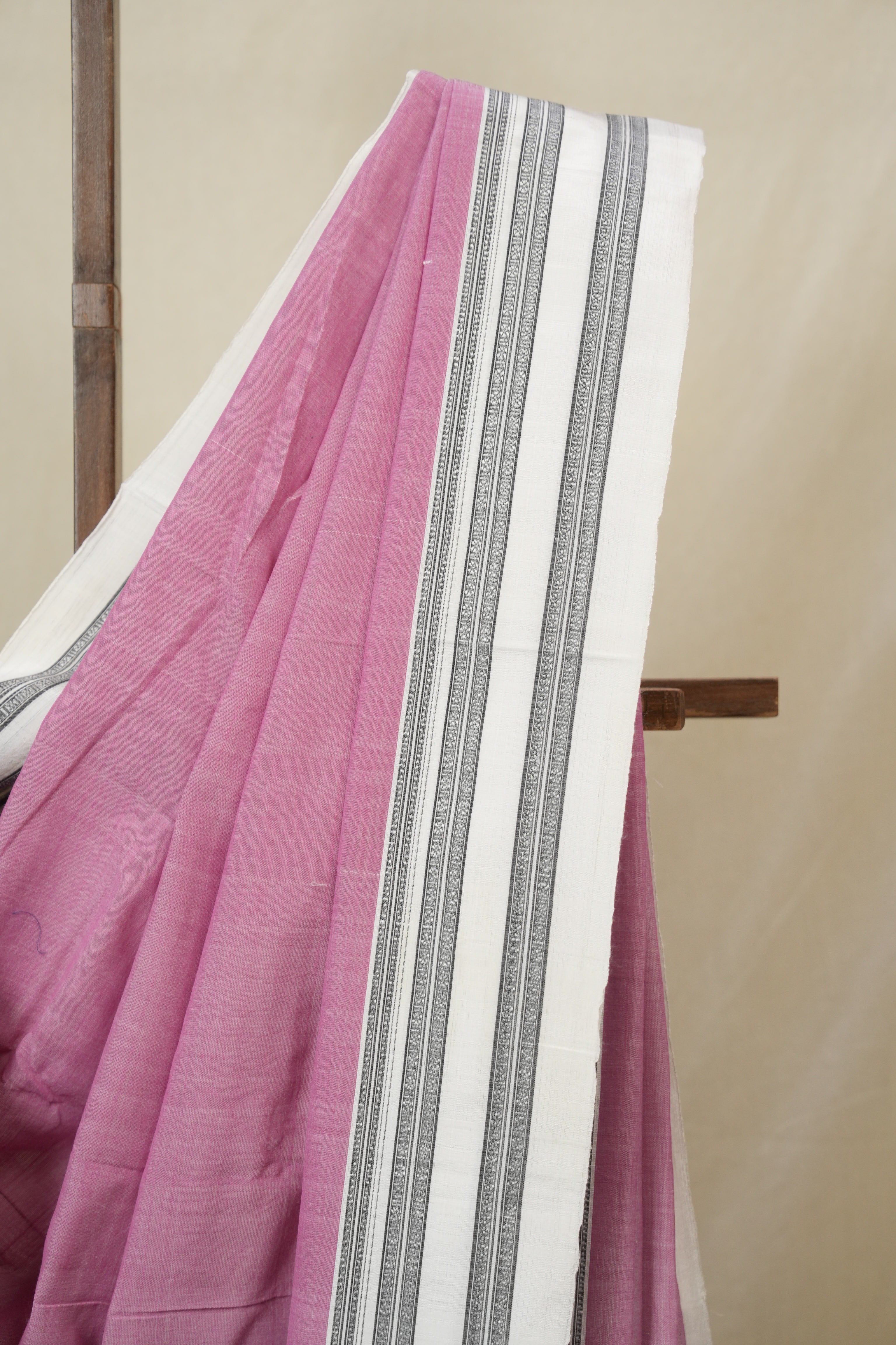 Light Pink Cotton IIkal Saree With Gayatri Border - SRLPCIS903