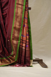 Maroon Silk Paithani Saree - SRMSPS719