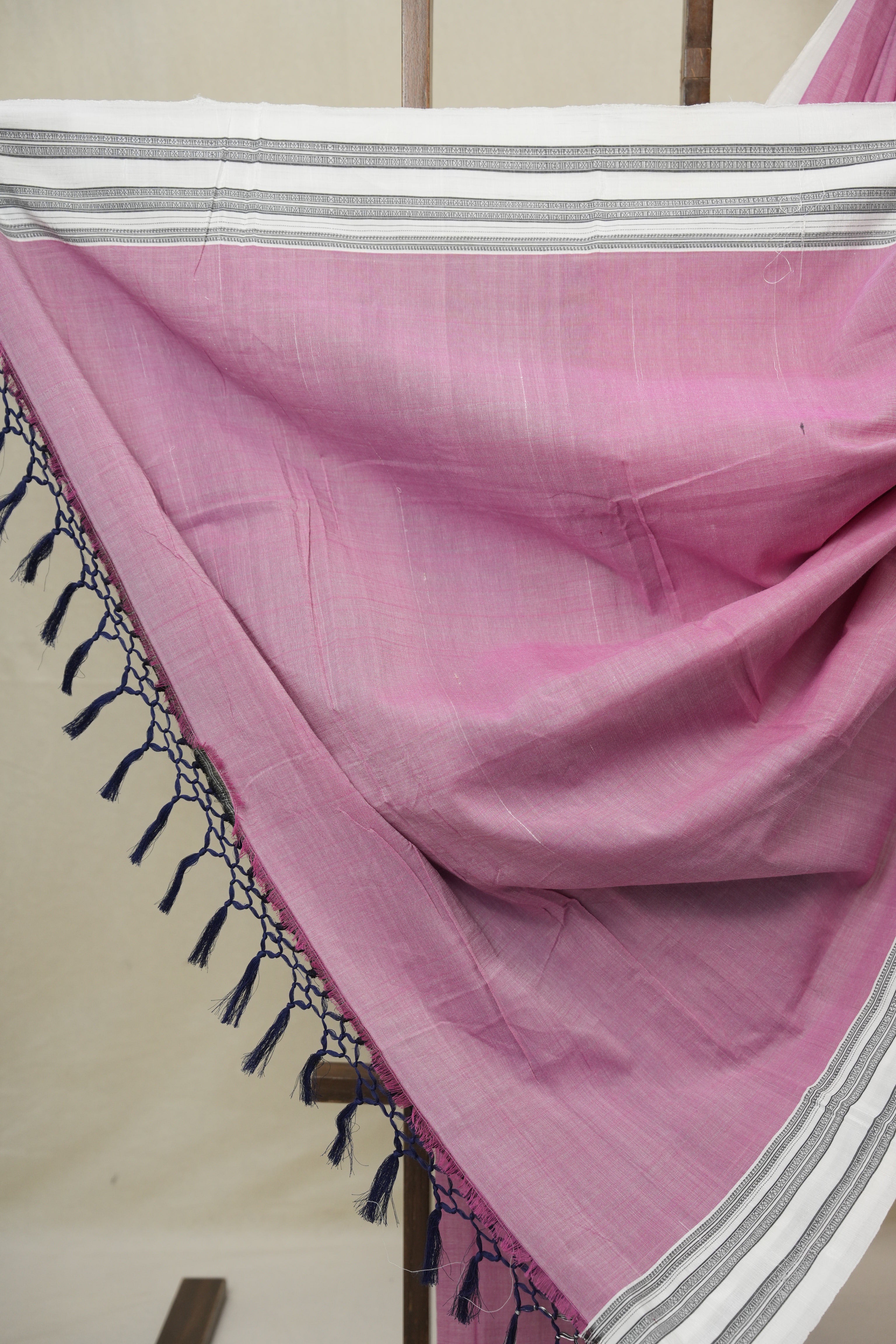 Light Pink Cotton IIkal Saree With Gayatri Border - SRLPCIS903
