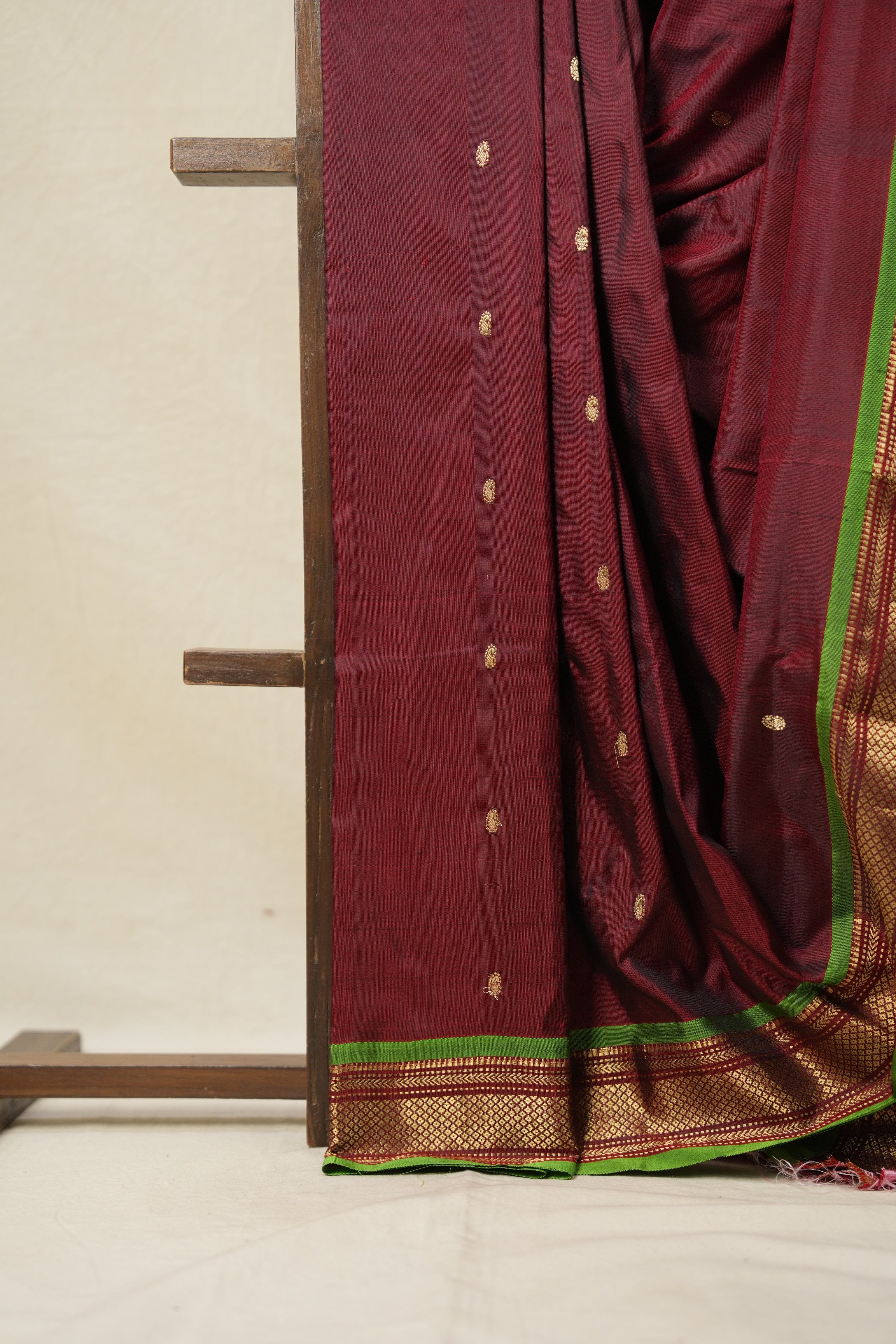 Maroon Silk Paithani Saree - SRMSPS719