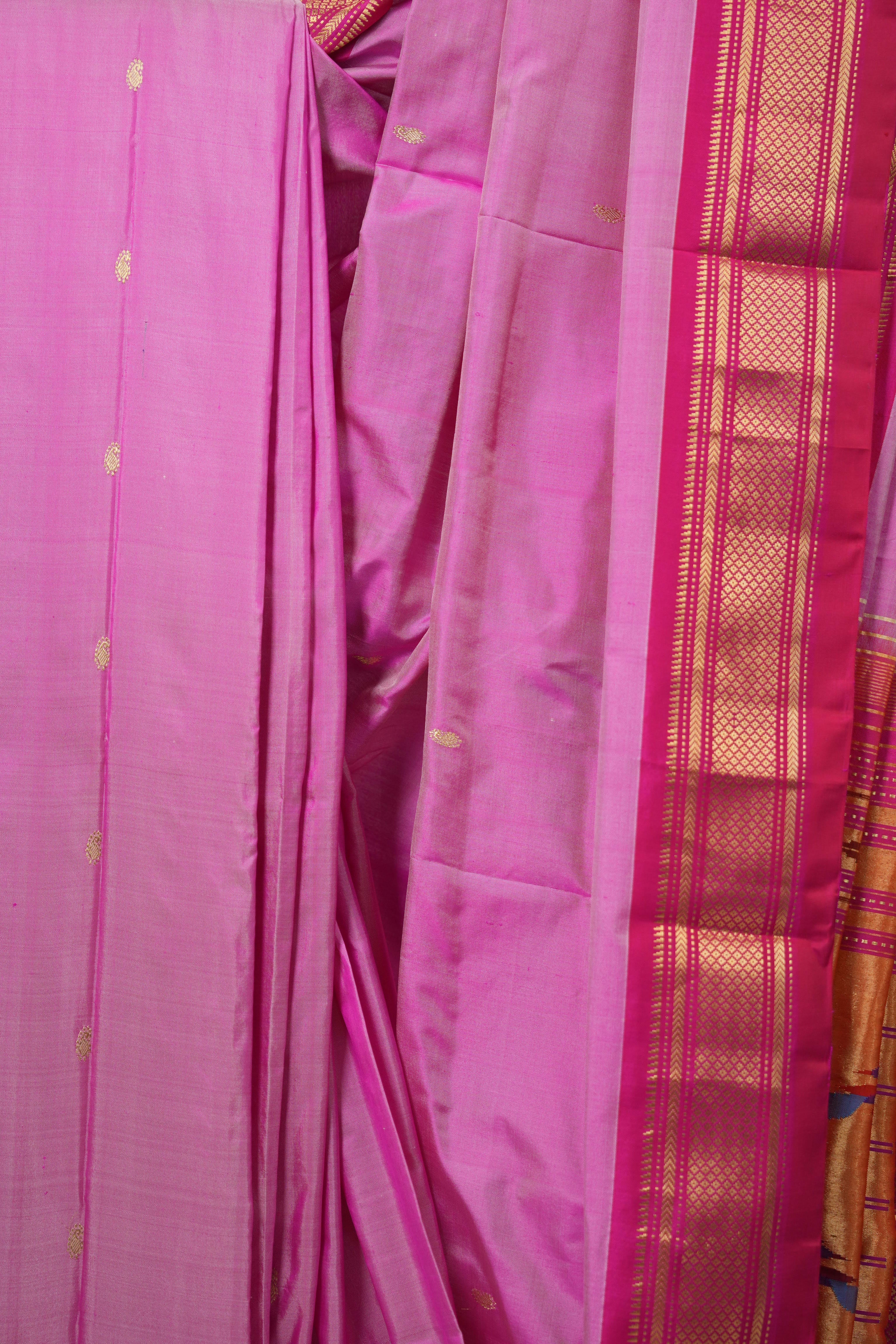 Two Tone Pink Silk Paithani Saree - SRTTPSPS774