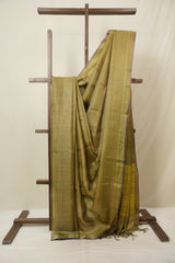 Yellow Tussar Silk Saree - SRYTSS1822