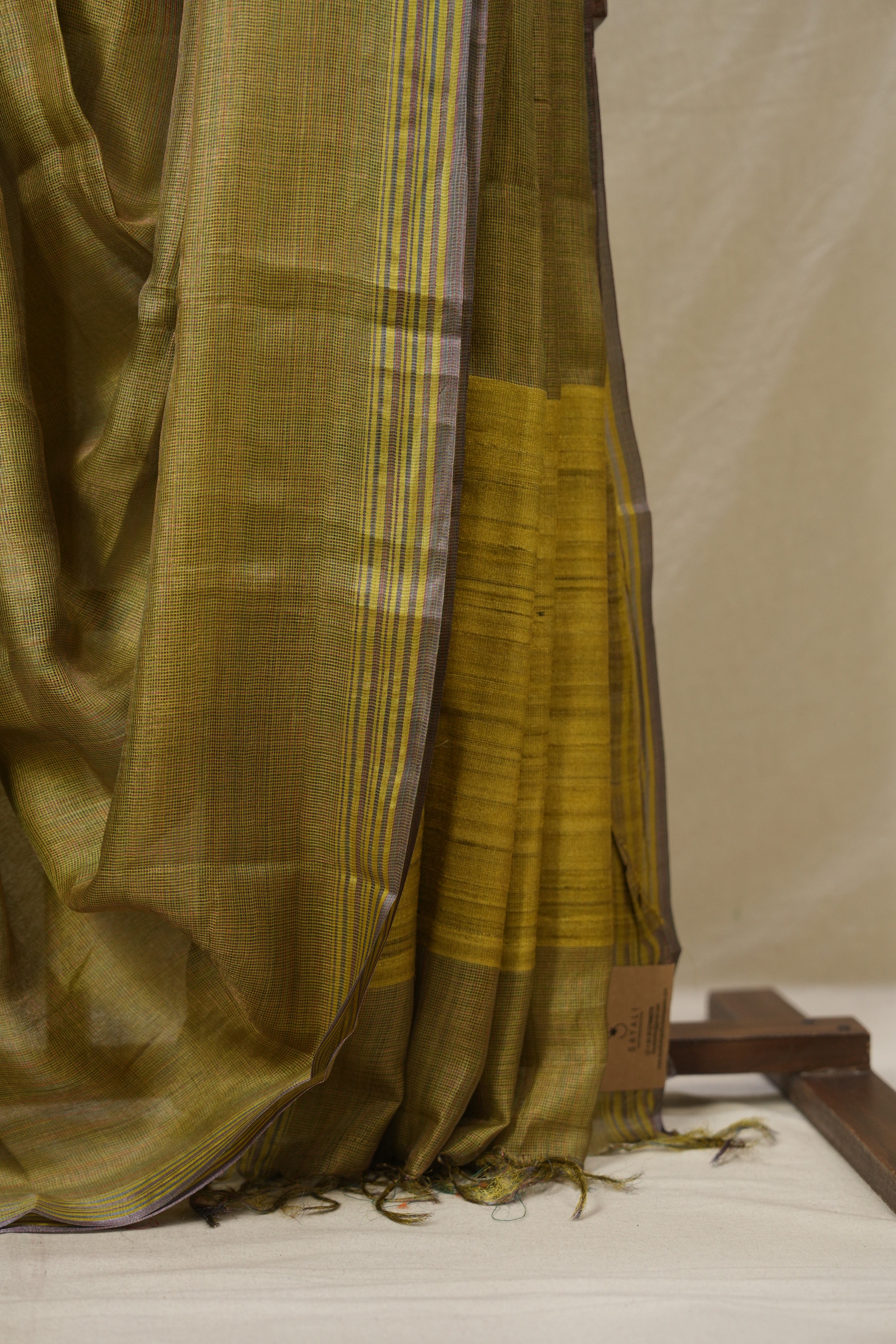 Yellow Tussar Silk Saree - SRYTSS1822