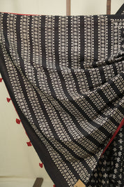 Black HBP Cotton Saree - SRBCS3556