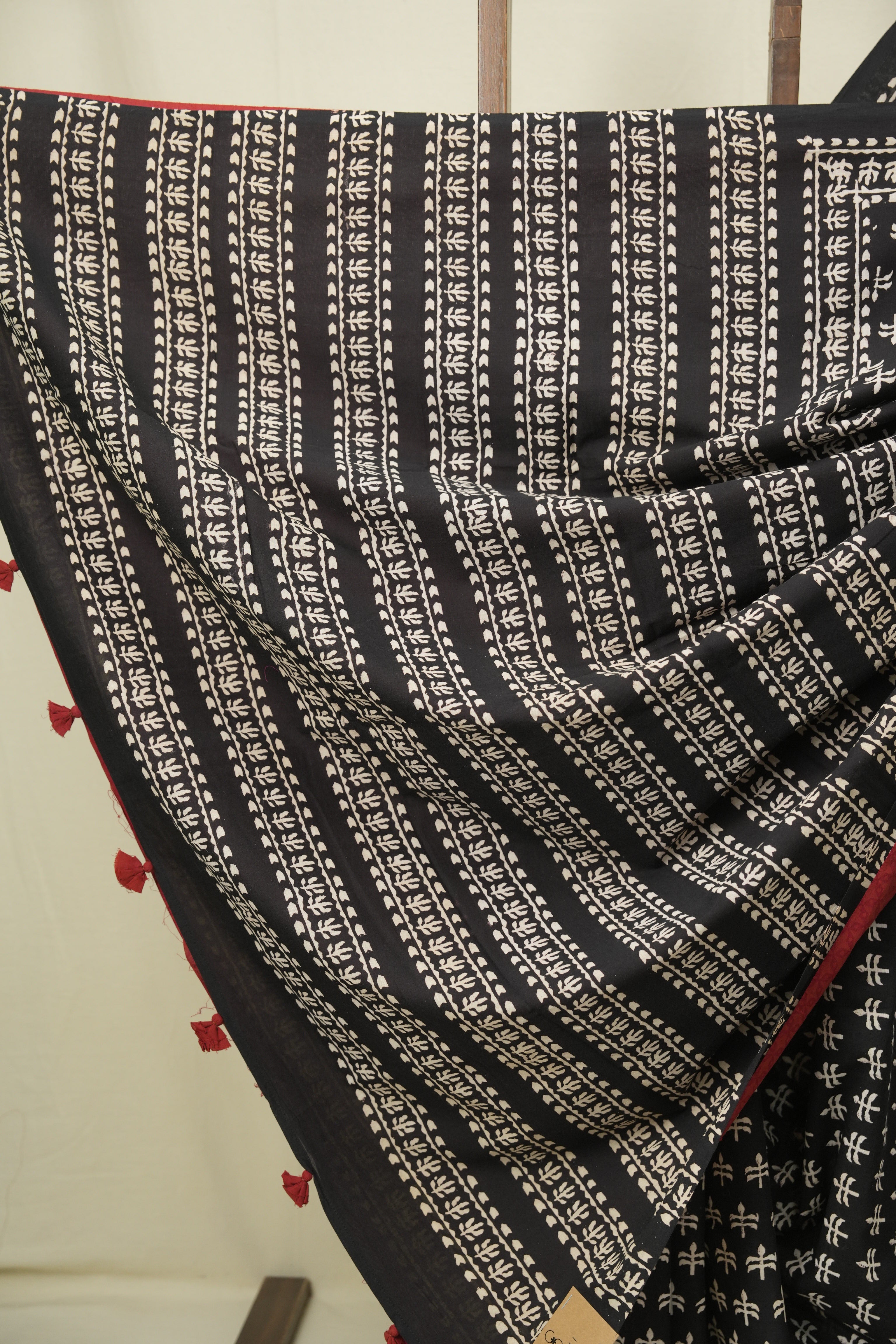 Black HBP Cotton Saree - SRBCS3556