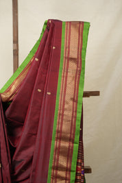 Maroon Silk Paithani Saree - SRMSPS719
