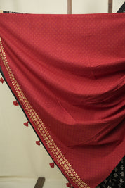 Black HBP Cotton Saree - SRBCS3556
