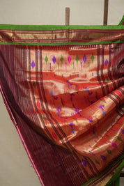 Maroon Silk Paithani Saree - SRMSPS719