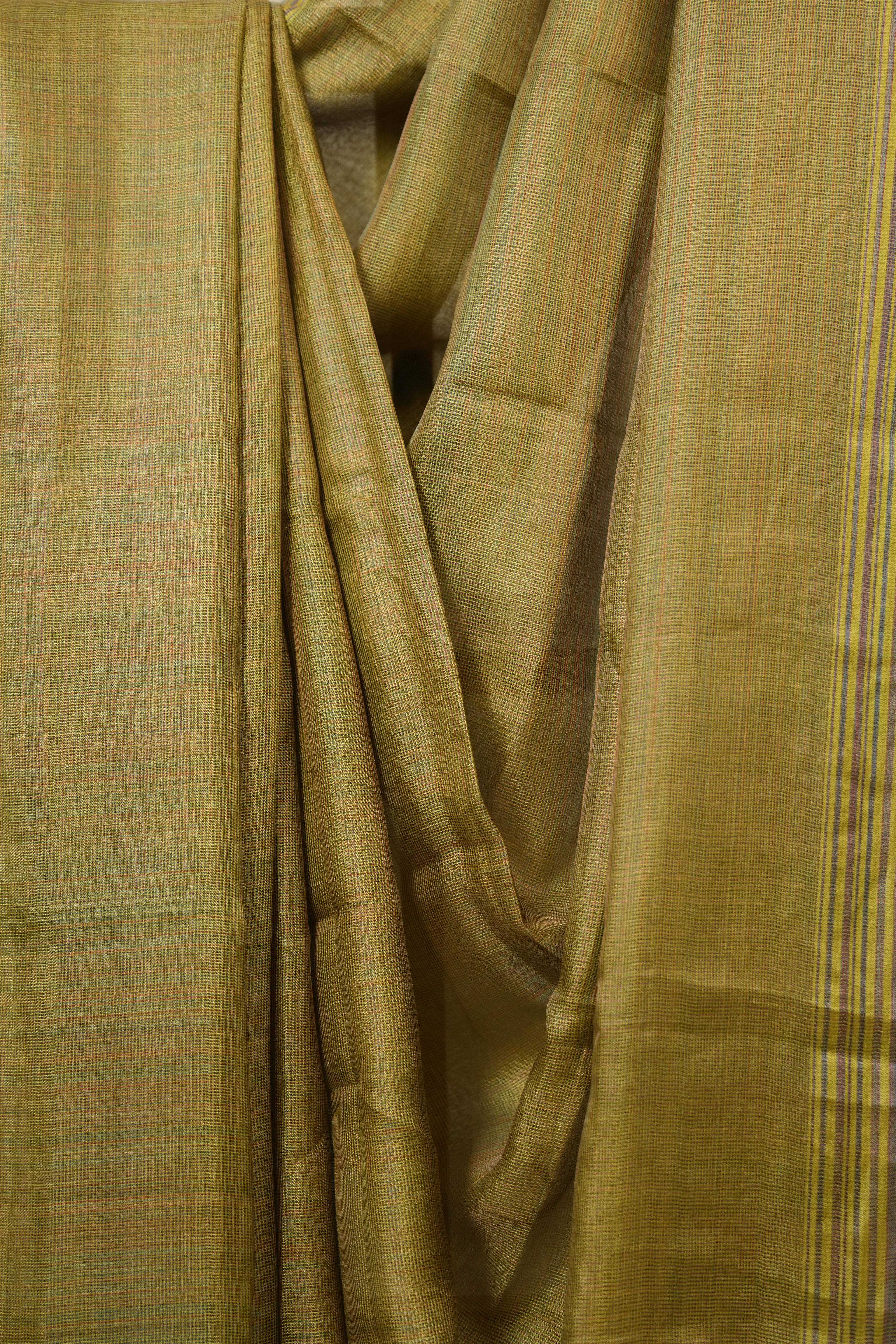 Yellow Tussar Silk Saree - SRYTSS1822