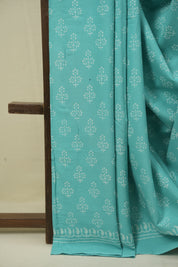 Turquoise HBP Cotton Saree - SRTCS3555