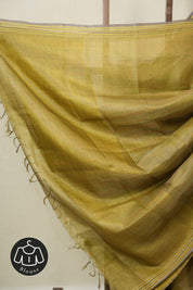 Yellow Tussar Silk Saree - SRYTSS1822