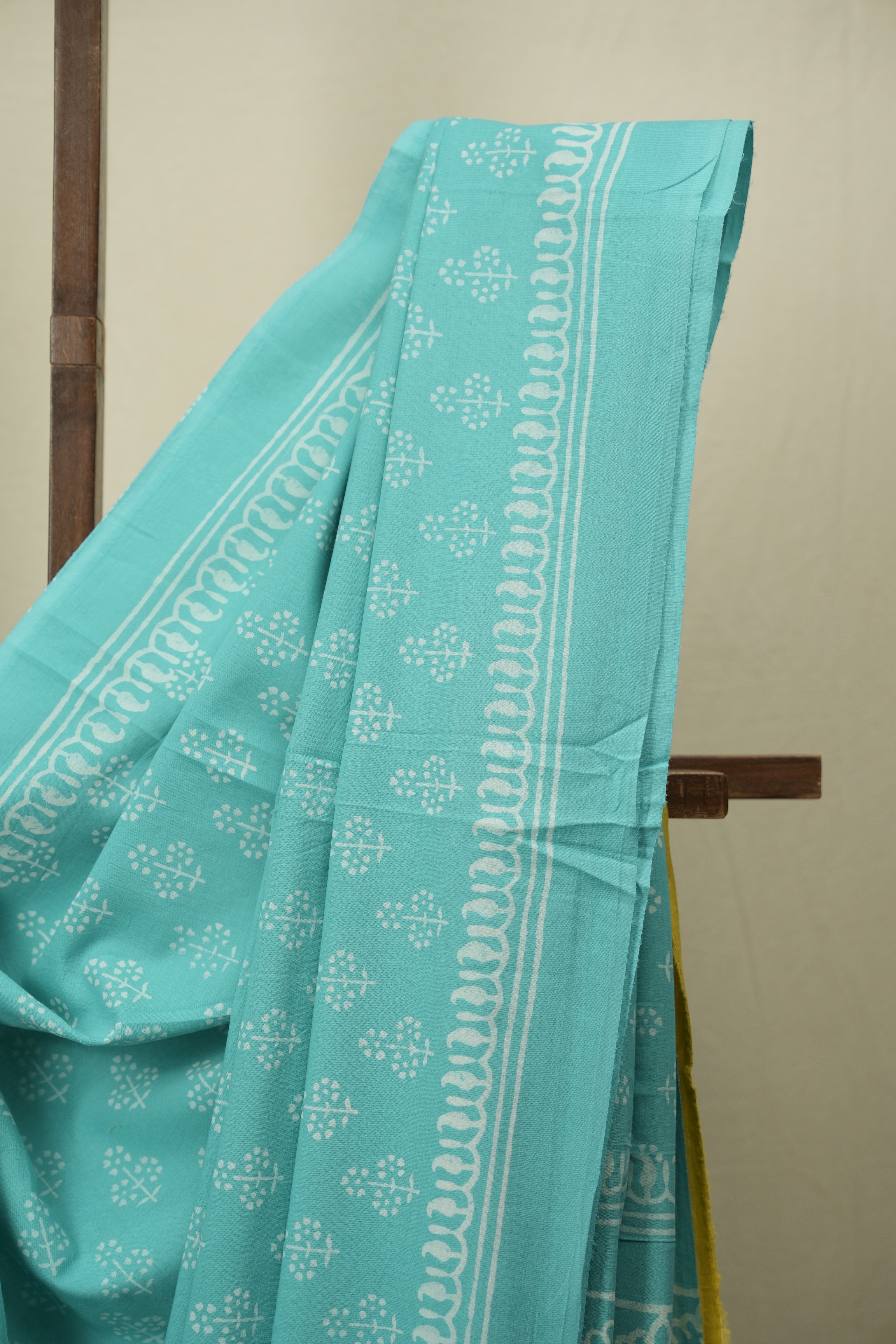 Turquoise HBP Cotton Saree - SRTCS3555