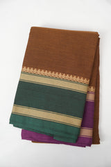 Brown Kanchi Cotton Saree - SRBKCS1305