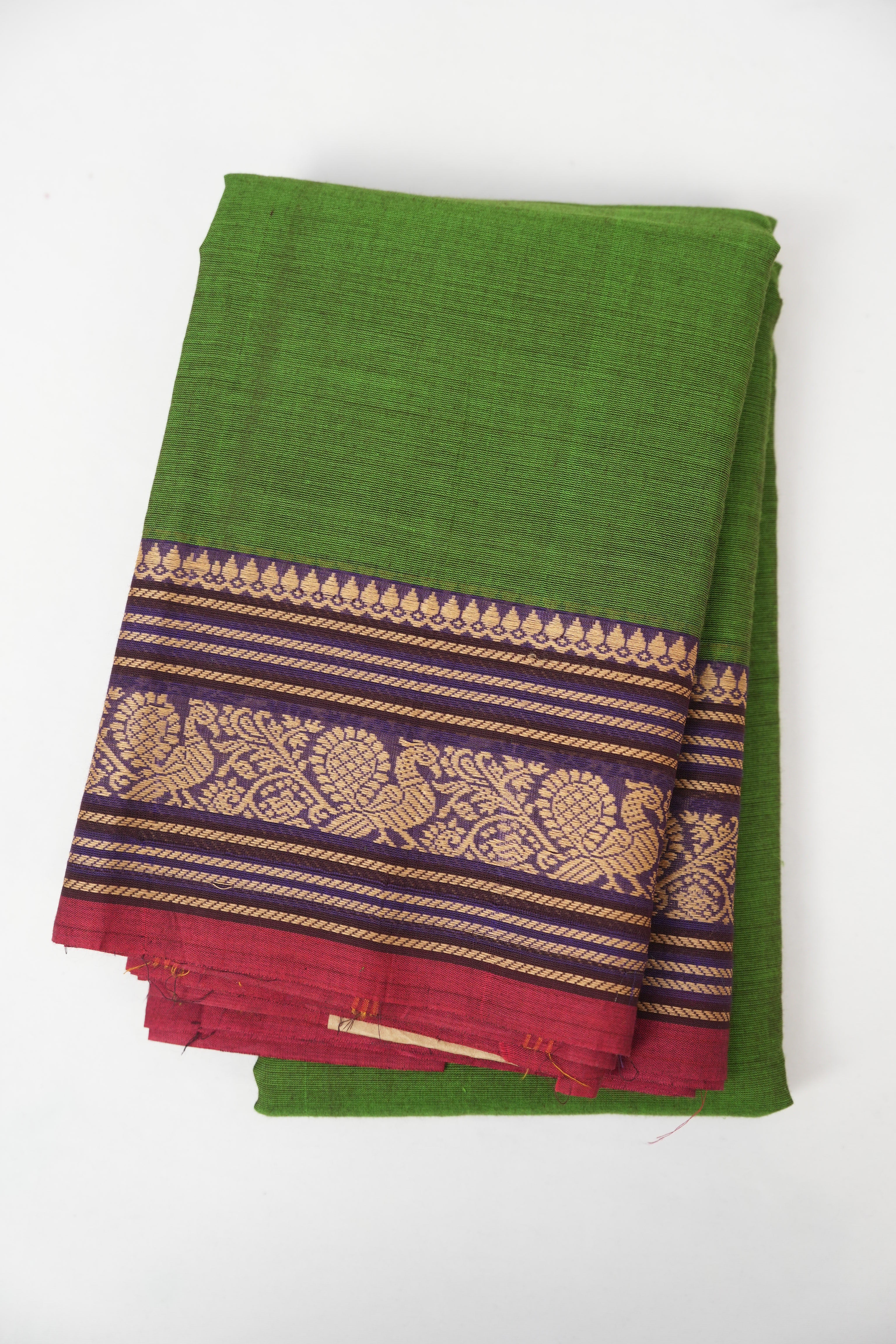 Green Kanchi Cotton Saree - SRGKCS1302
