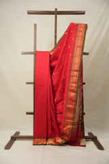 Red Silk Paithani Saree - SRRSPS711