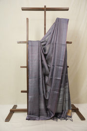 Grey Tussar Silk Saree - SRGTSS1821
