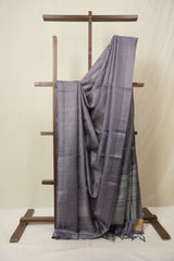 Grey Tussar Silk Saree - SRGTSS1821