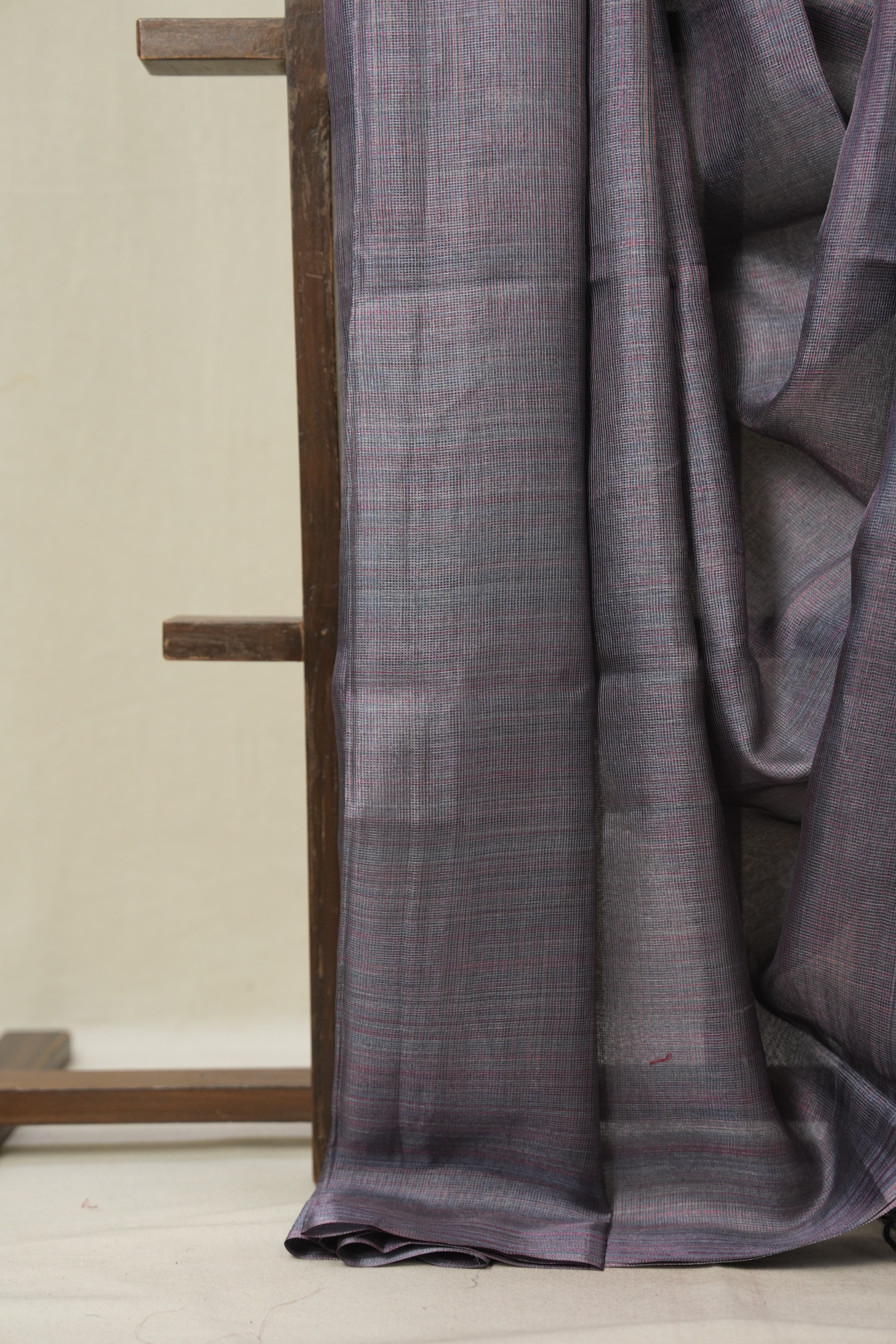 Grey Tussar Silk Saree - SRGTSS1821